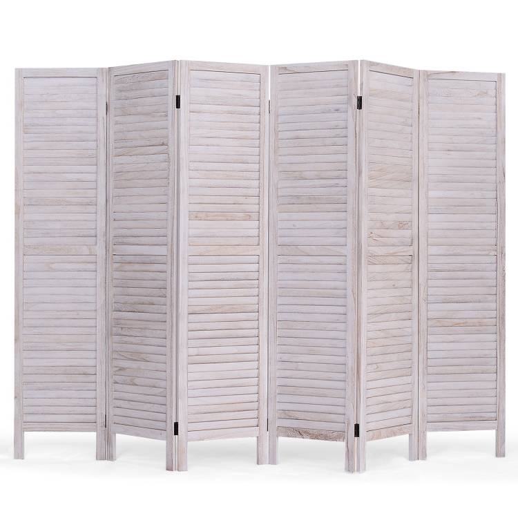 FaFurn - Classic 6-Panel Slatted Room Divider Screen