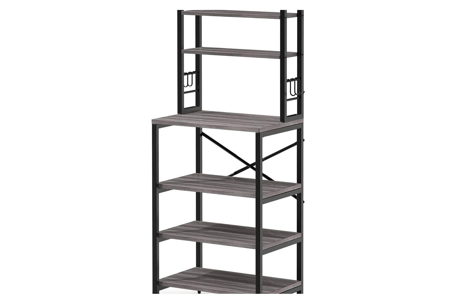 FaFurn - Modern Metal Wood Kitchen Baker'S Rack Shelf Microwave Stand