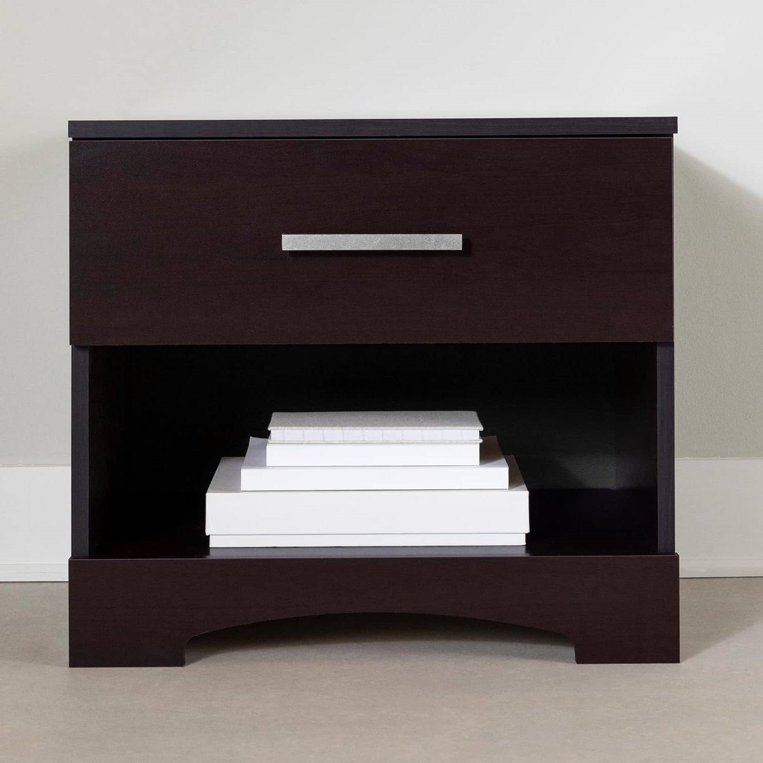 FaFurn™ Modern 1-Drawer Nightstand - Dark Brown