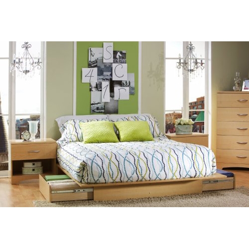 FaFurn - Full/Queen Size Platform Bed Frame with Storage Drawers