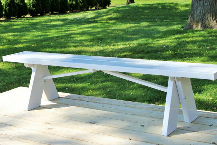 FaFurn - Sturdy White 6 Ft. Backless Vinyl Bench