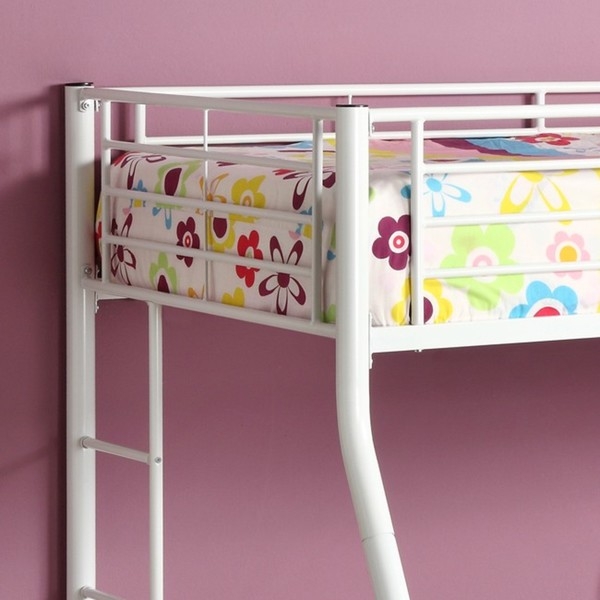 FaFurn - Twin/Full Size Bunk Bed in White, Metal