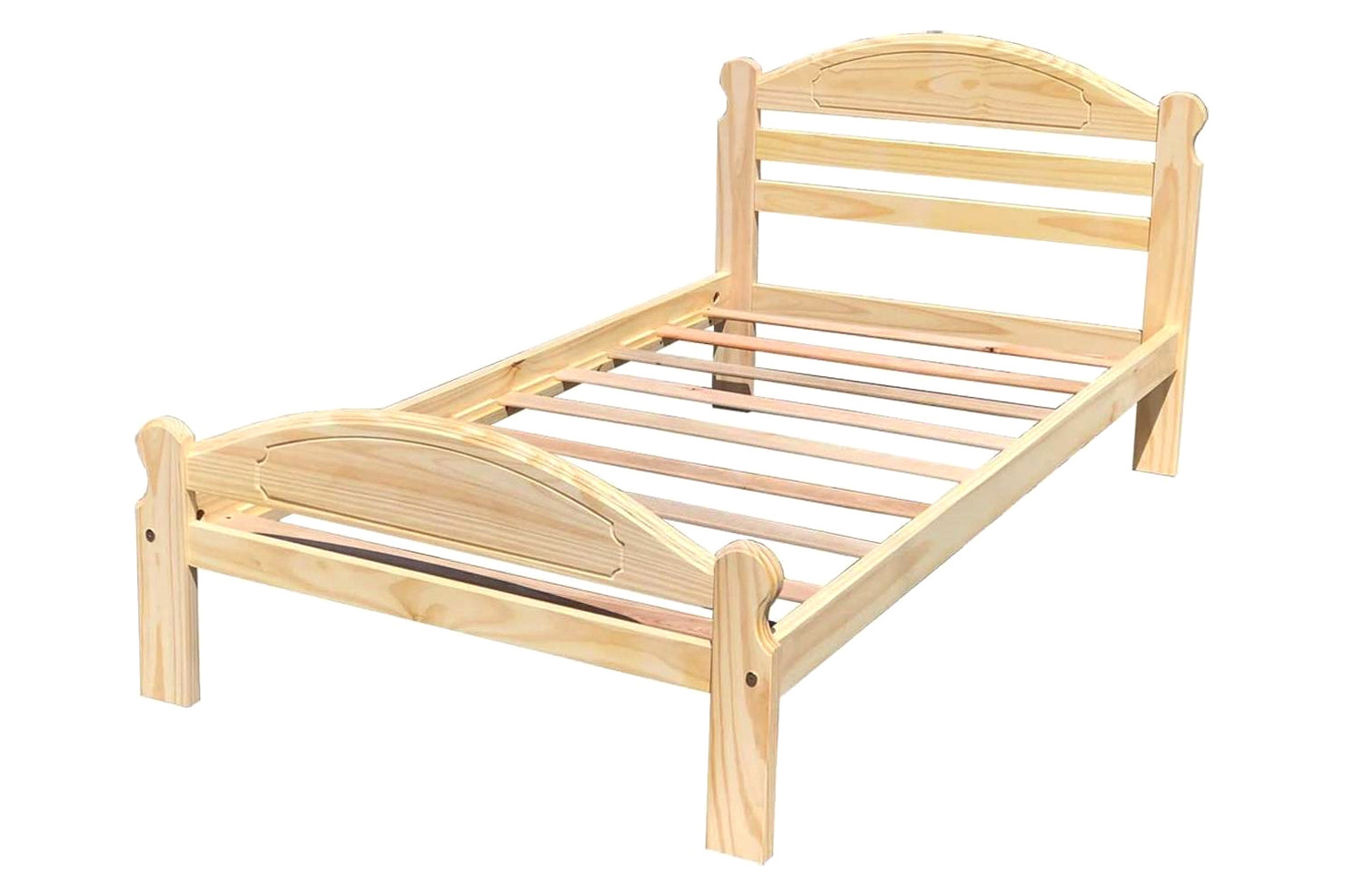 FaFurn - Twin Unfinished Solid Pine Wood Platform Bed Frame with Headboard and Footboard