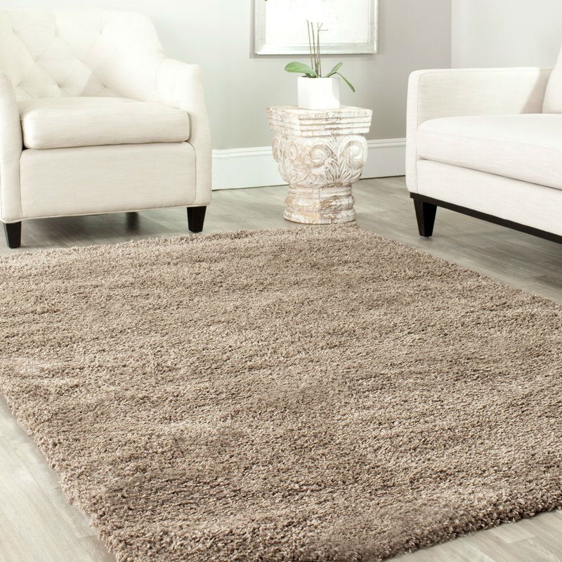 FaFurn Hand-Tufted 91x64" Rug - Taupe