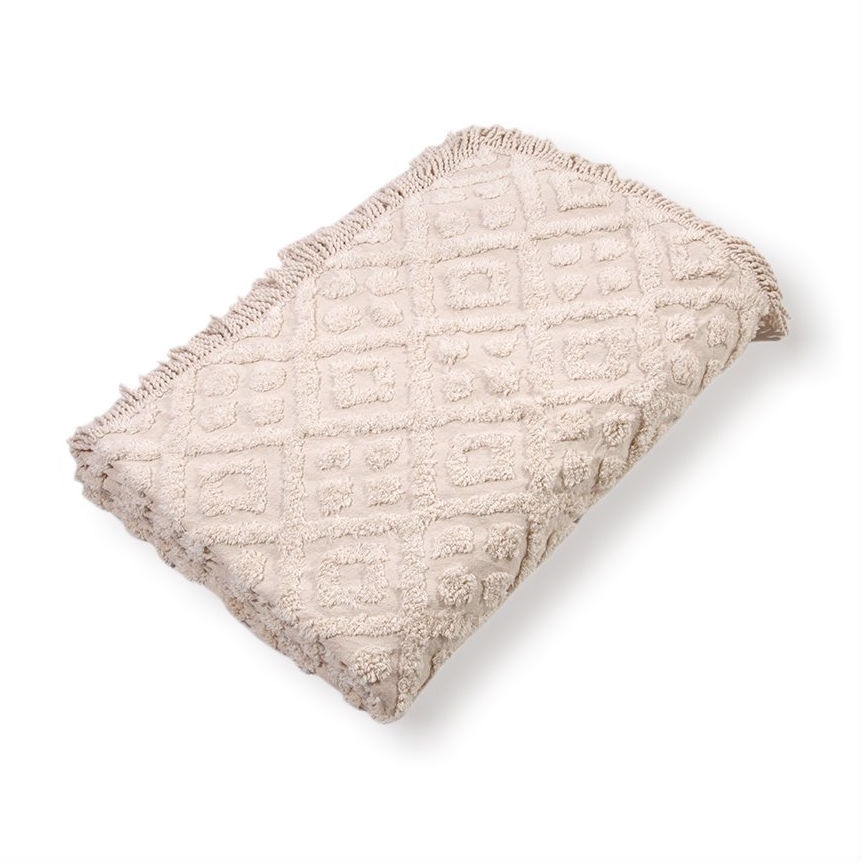 FaFurn - Bedspread Set with Diamond Pattern and Fringed Edges