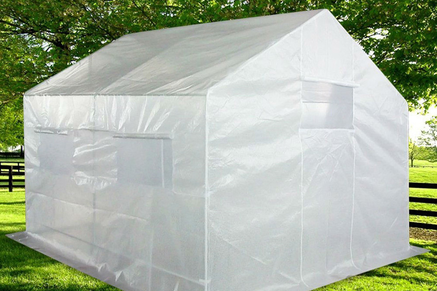 FaFurn - Outdoor 9 X 10 Ft Greenhouse Kit with Heavy Duty Steel Frame and Pe Cover