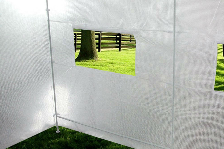 FaFurn - Outdoor 9 X 10 Ft Greenhouse Kit with Heavy Duty Steel Frame and Pe Cover