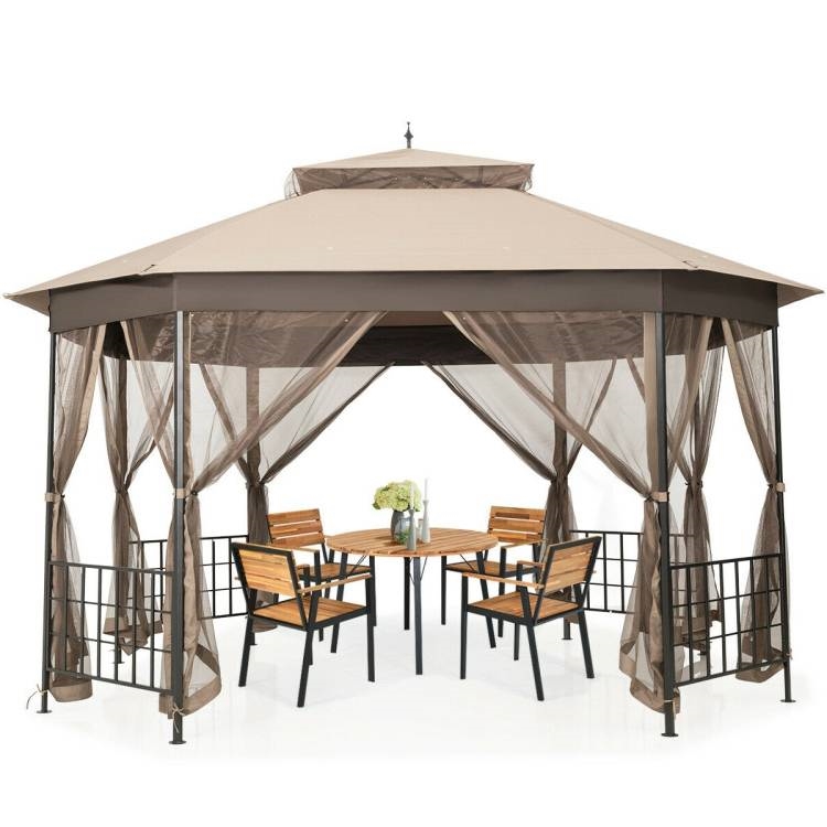 FaFurn - Gazebo with Mosquito Net Sidewalls and Canopy