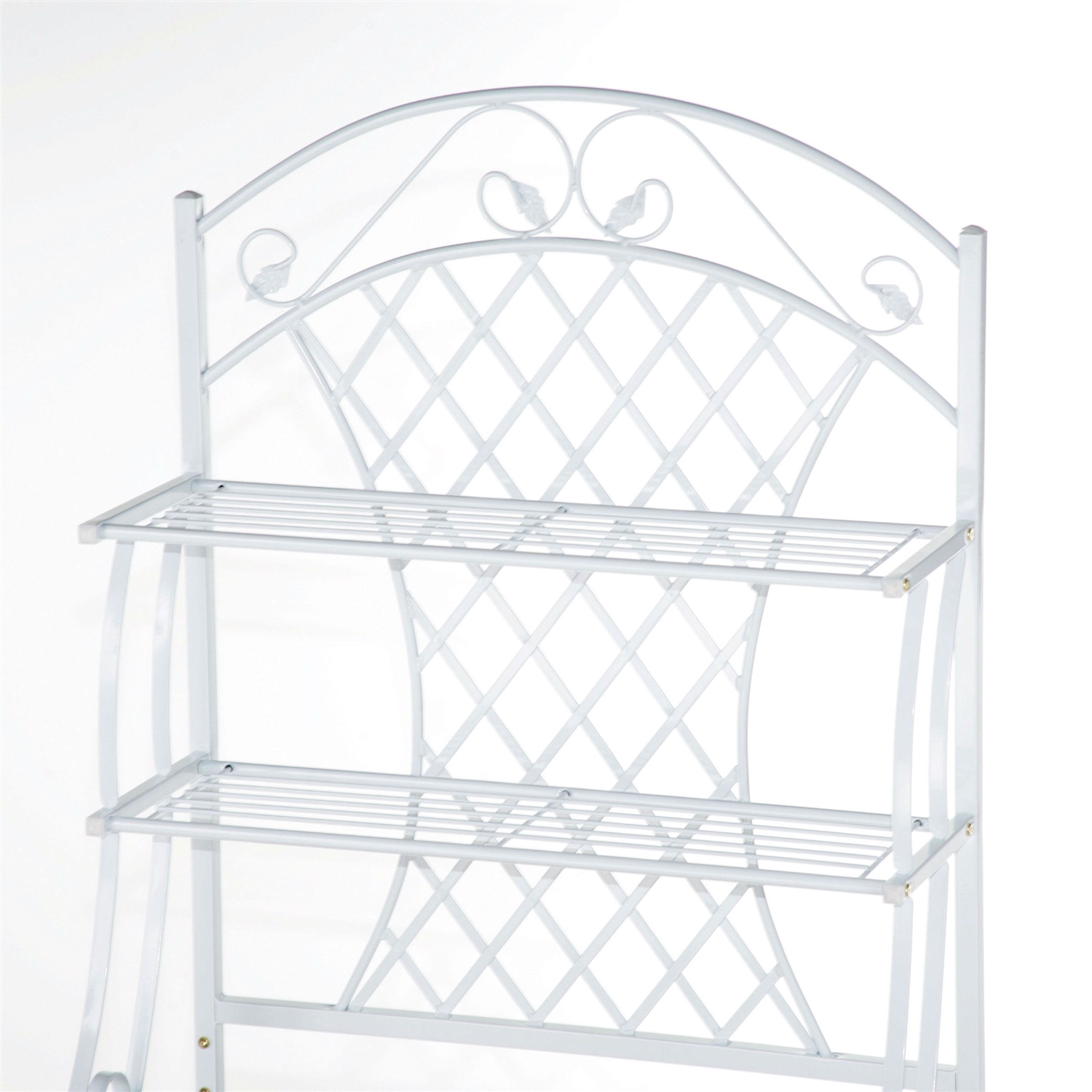 FaFurn - Bakers Rack with 5-Bottle Wine Rack and Wooden Work Shelf in White, Metal