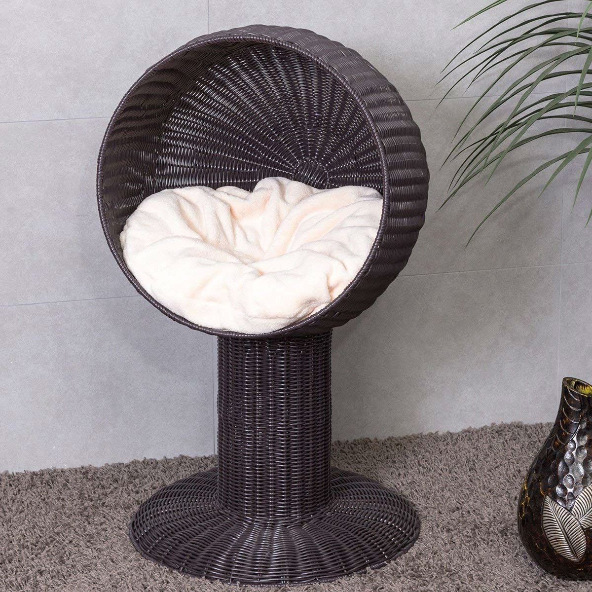 FaFurn - Eleveted Wicker Cat Bed in Rattan