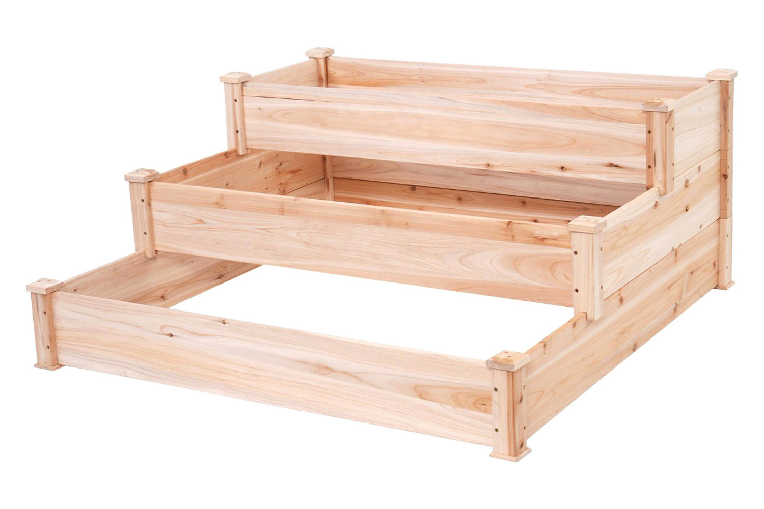 FaFurn - Solid Wood 4 Ft X 4 Ft Raised Garden Bed Planter 3-Tier