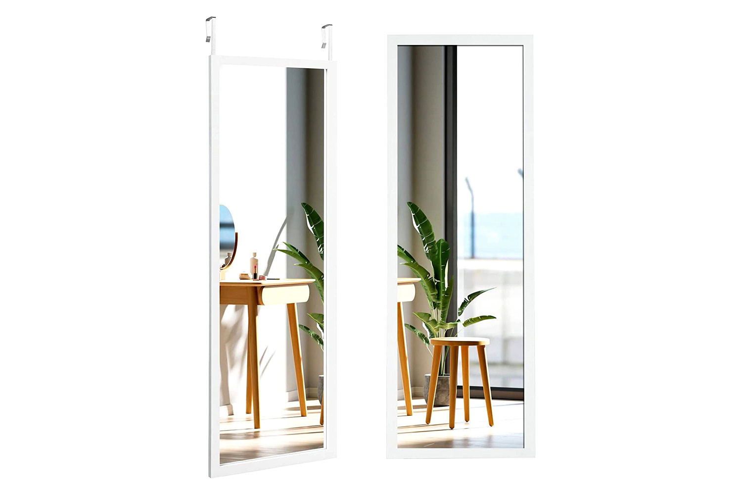 FaFurn - Full Length Bedroom Mirror with Over The Door Or Wall Mounted Design