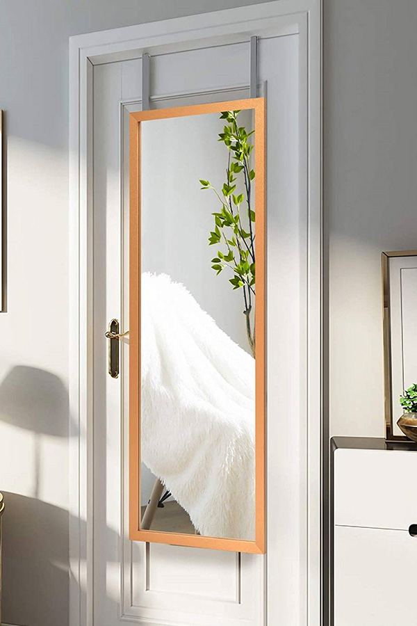 FaFurn Full Length Bedroom Mirror with Over The Door Or Wall Mounted Design - Gold