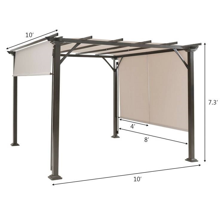 FaFurn™ Gazebo with Canopy - Beige, Metal/Polyester