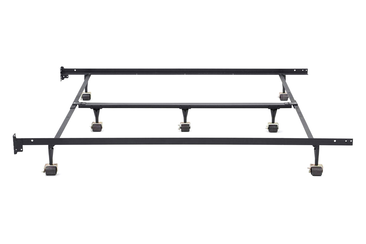 FaFurn - Twin Full Queen King Universal Bed Frame with Headboard Brackets and 7 Casters