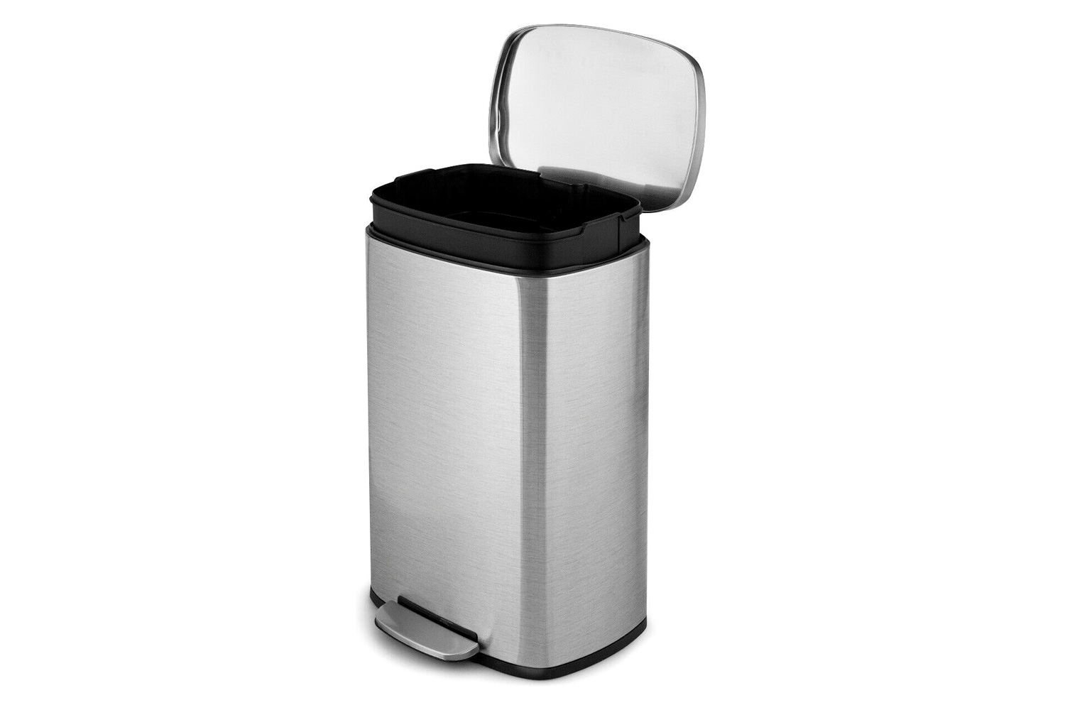 FaFurn 13-Gallon Modern Stainless Steel Kitchen Trash Can with Foot Step Pedal Design