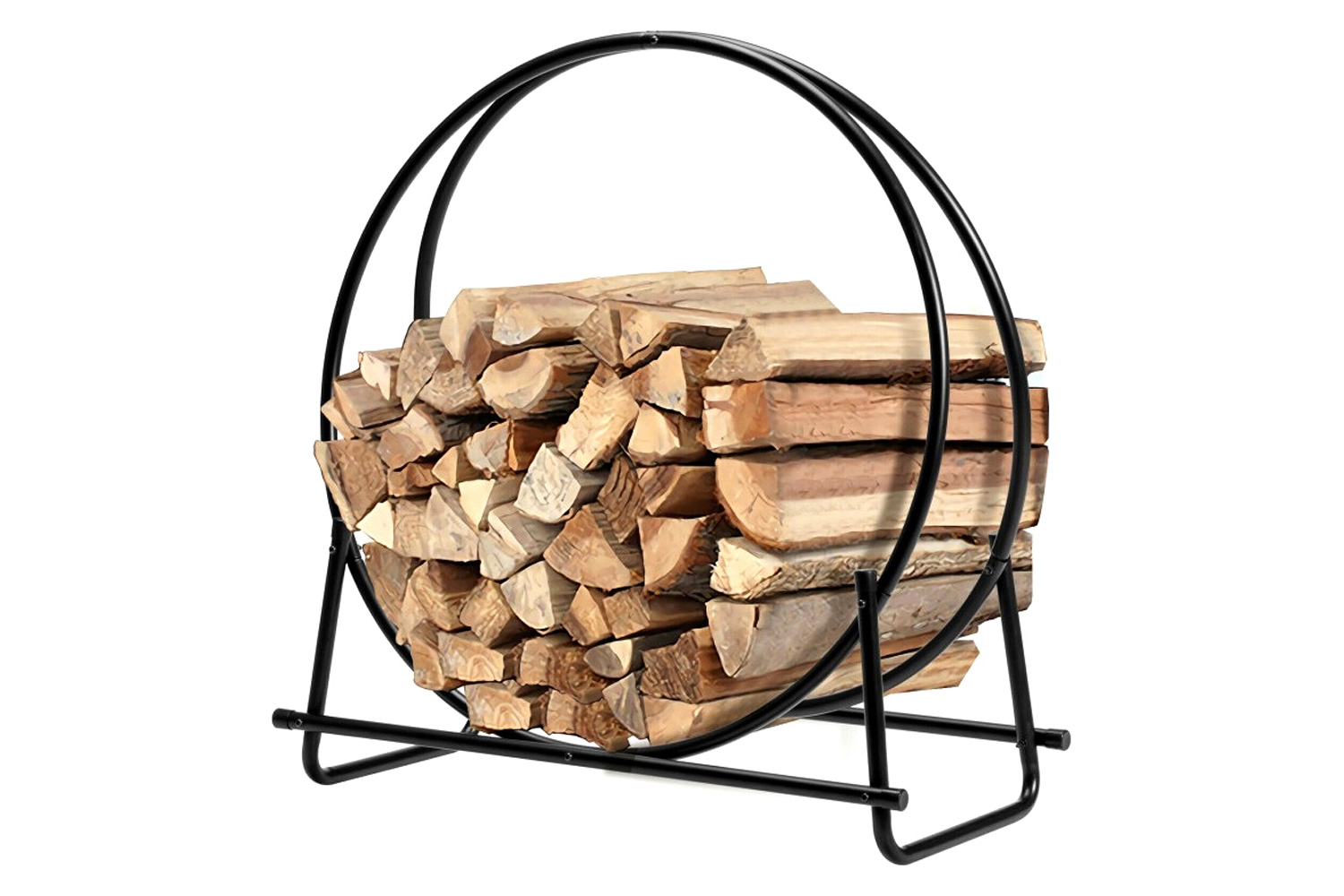 FaFurn - Round Circular Steel Hoop Firewood Log Storage Rack