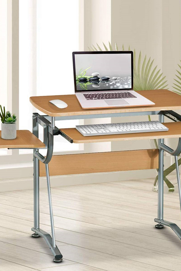 FaFurn - Compact Contemporary Computer Desk in Light Cherry Finish