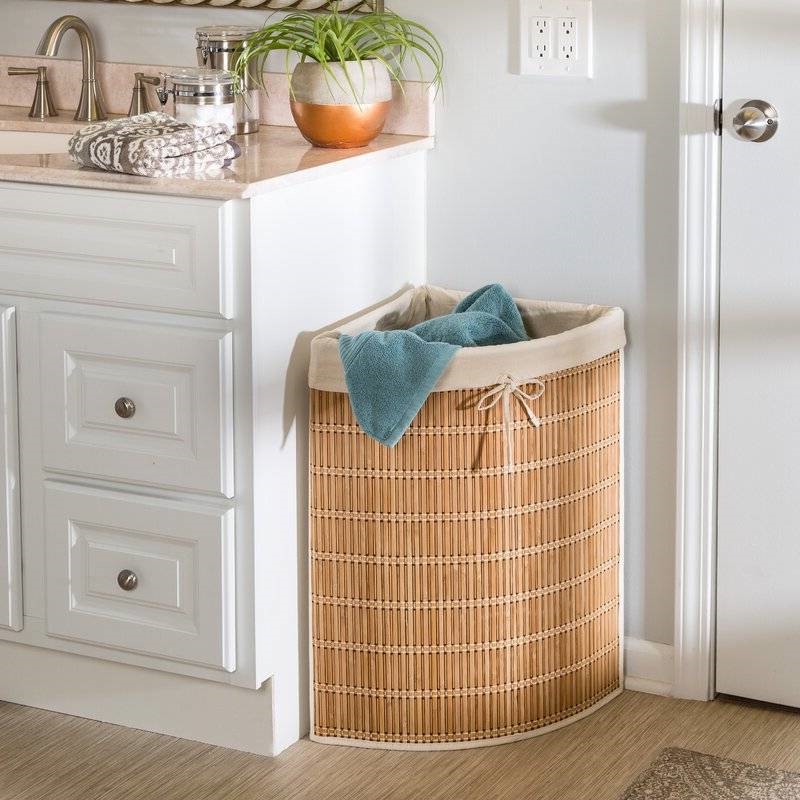 FaFurn - Corner Laundry Hamper Basket with Liner