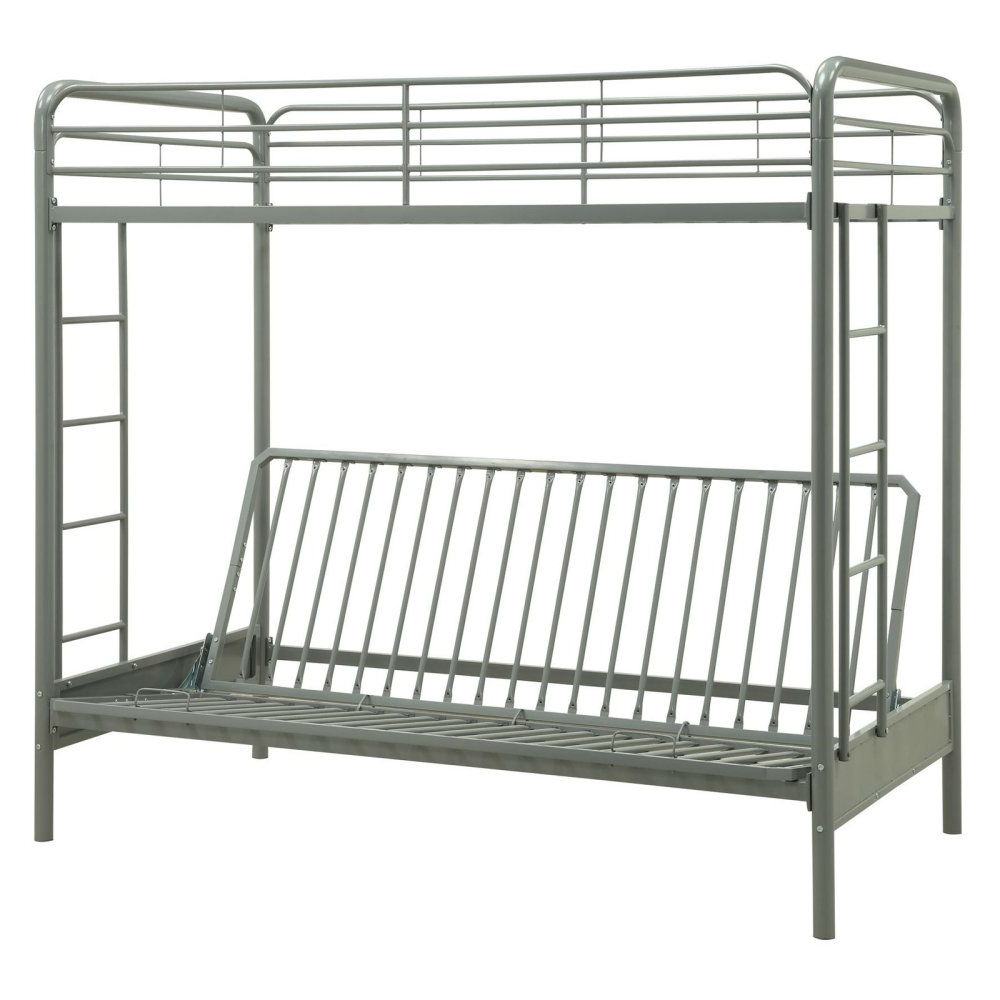 FaFurn Twin Size Bunk Bed - Silver, Futon/Metal