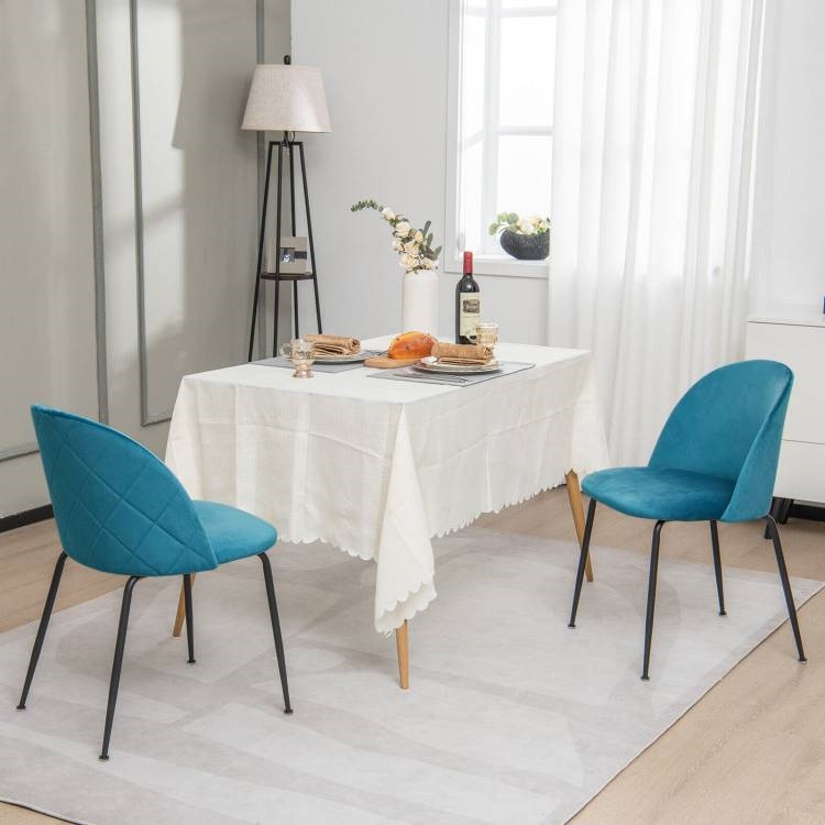 FaFurn Set of 4 Modern Dining Chairs with Ergonomic Backrest - Teal Blue