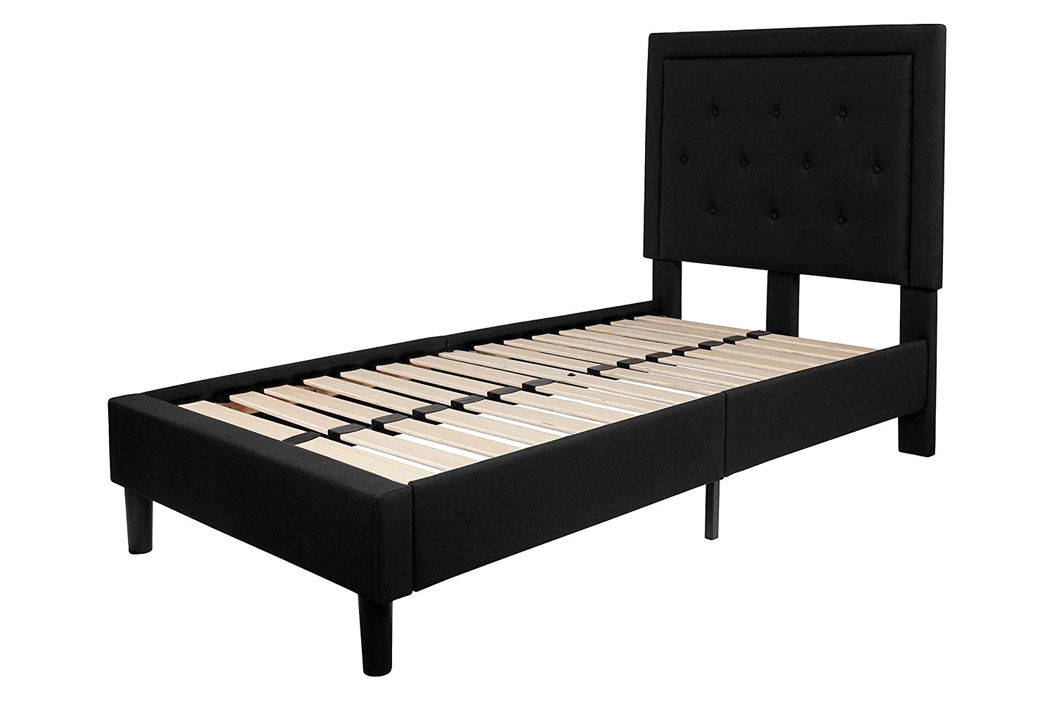 FaFurn - Upholstered Platform Bed Frame with Button Tufted Headboard