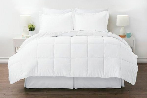 FaFurn Twin XL Size 6-Piece Reversible Comforter Set - White, Microfiber