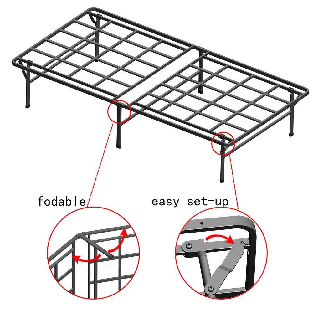 FaFurn - Foldable Twin XL Size Platform Bed Frame in Metal