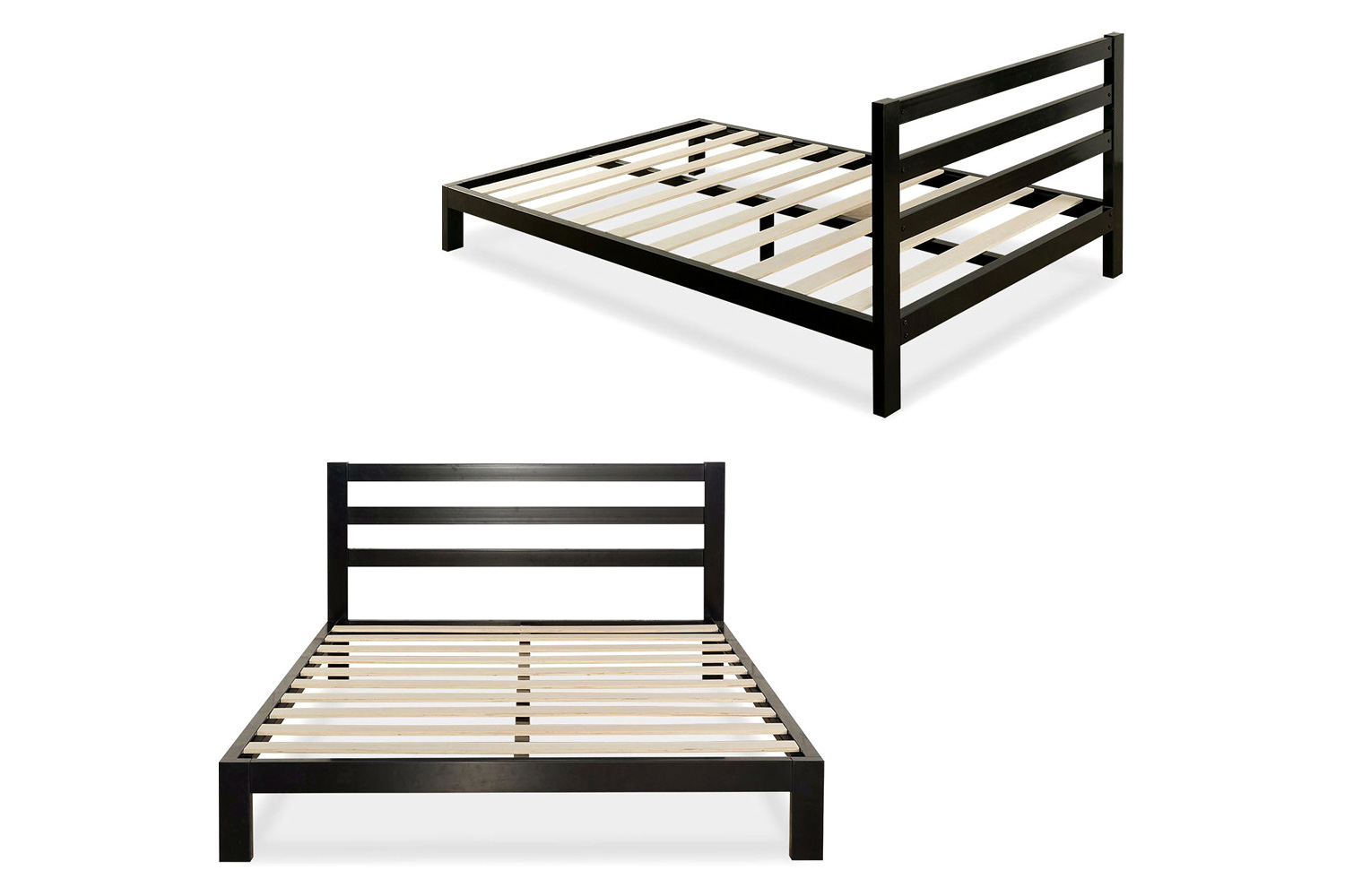 FaFurn Heavy Duty Metal Platform Bed Frame with Headboard and Wood Slats - Twin Size