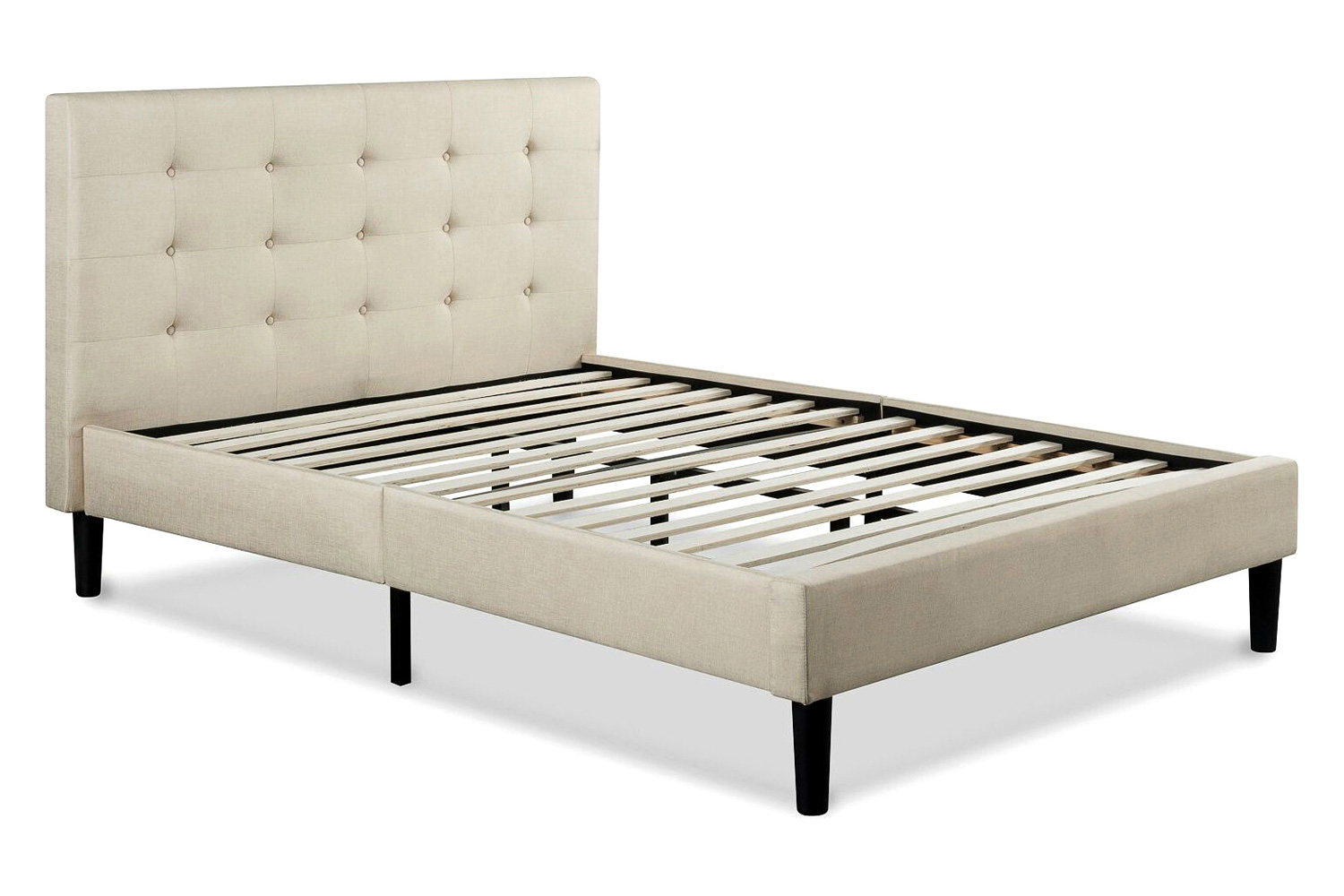 FaFurn - Upholstered Platform Bed Frame with Headboard