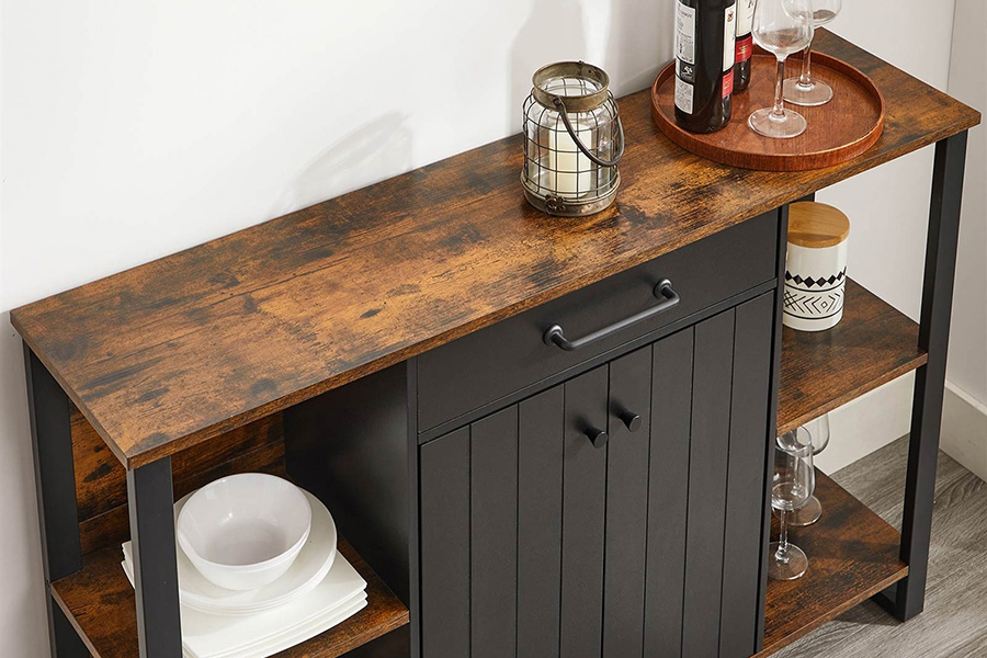 FaFurn - Farmhouse Rustic Wood Buffet Dining Sideboard Storage Cabinet