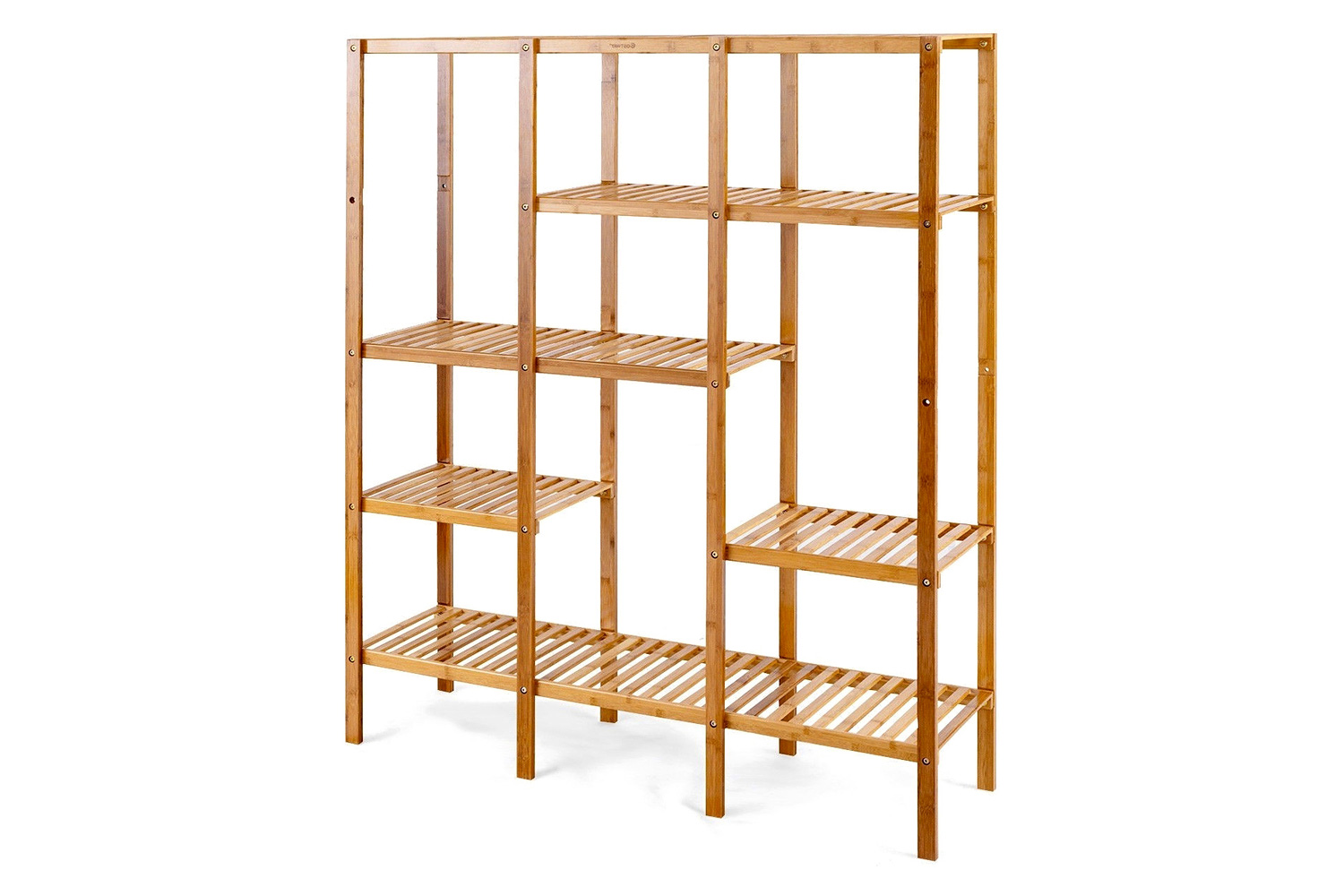 FaFurn - Eco-Friendly Bamboo 4-Shelf Bookcase Storage Rack