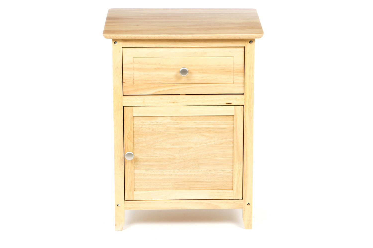 FaFurn - Natural Wood Finish 1-Drawer Bedside Table Cabinet Nightstand