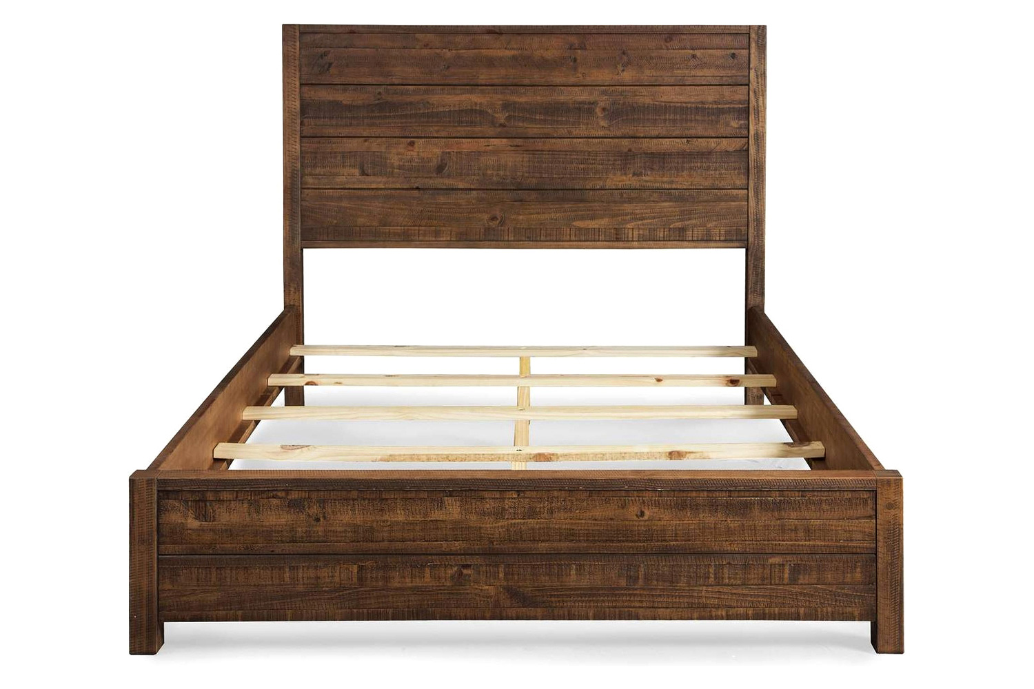 FaFurn Farmhome Solid Pine Platform Bed - Walnut, Queen Size