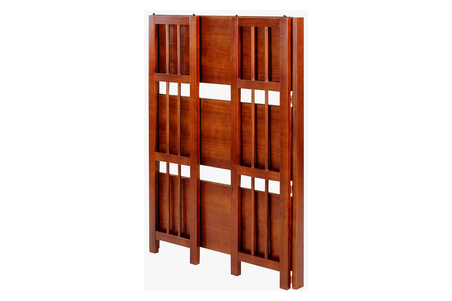 FaFurn 3-Shelf Folding Bookcase Storage Shelves - Walnut