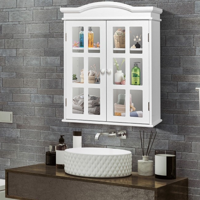 FaFurn Bathroom Cabinet - White, Wood