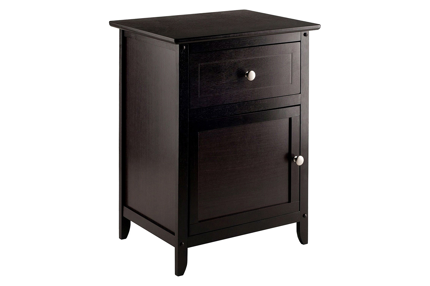 FaFurn Wood Finish 1-Drawer Bedroom Nightstand/End Table - Espresso