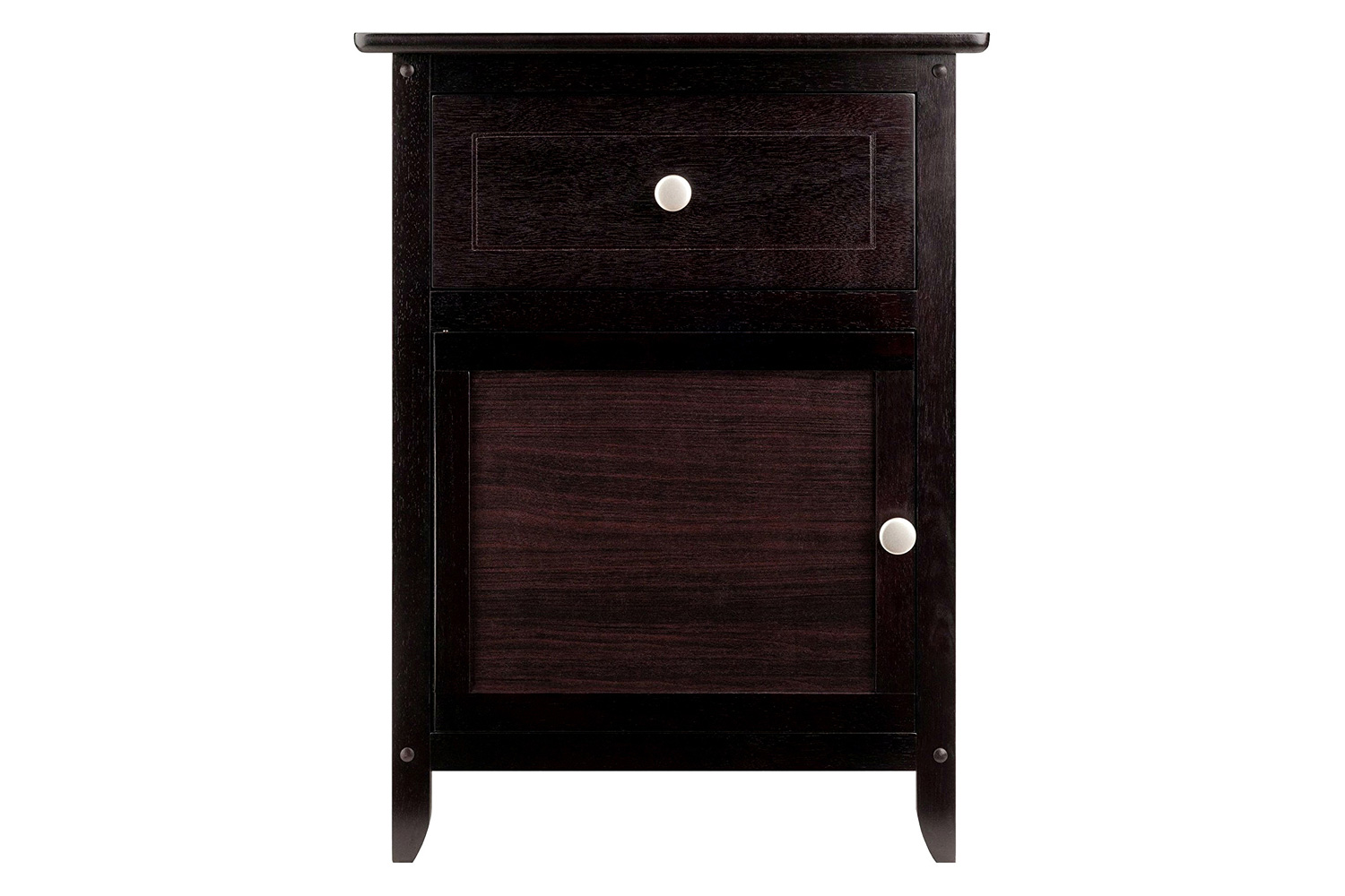 FaFurn Wood Finish 1-Drawer Bedroom Nightstand/End Table - Espresso