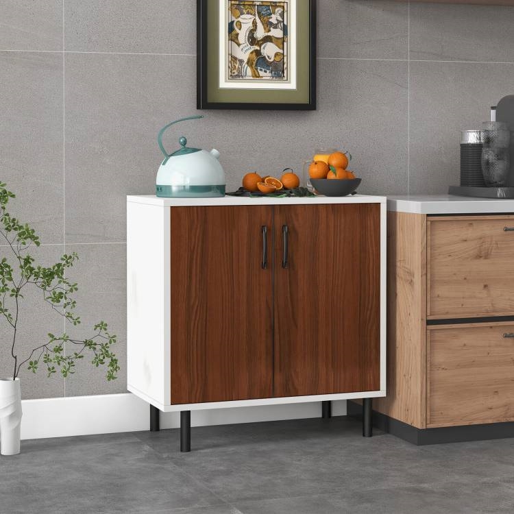 FaFurn - Sideboard Buffet in White/Brown, Wood