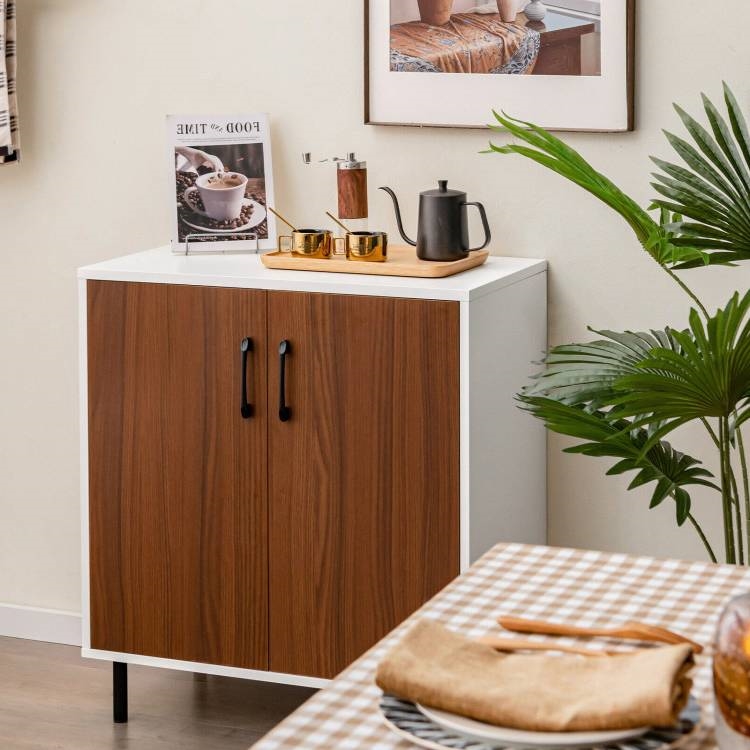 FaFurn - Sideboard Buffet in White/Brown, Wood