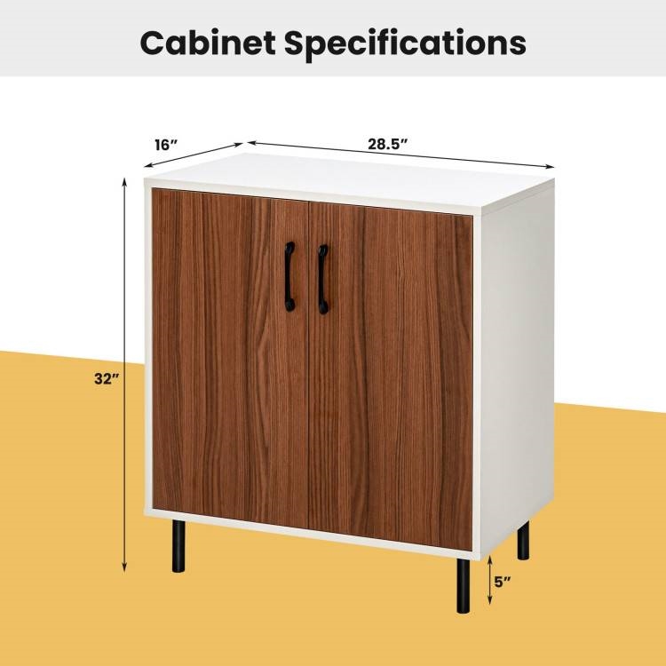 FaFurn - Sideboard Buffet in White/Brown, Wood