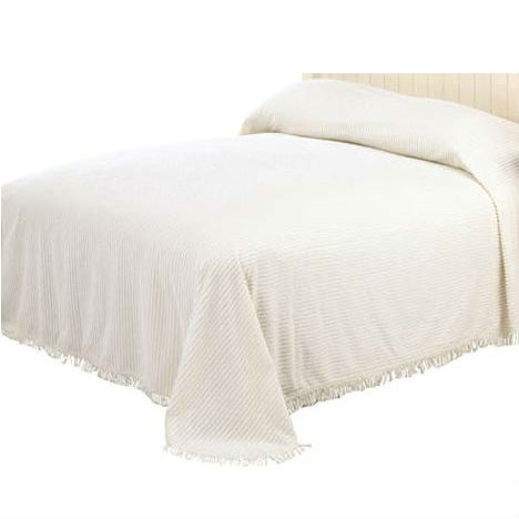 FaFurn - King Size Bedspread Set with Fringed Edges in Cotton