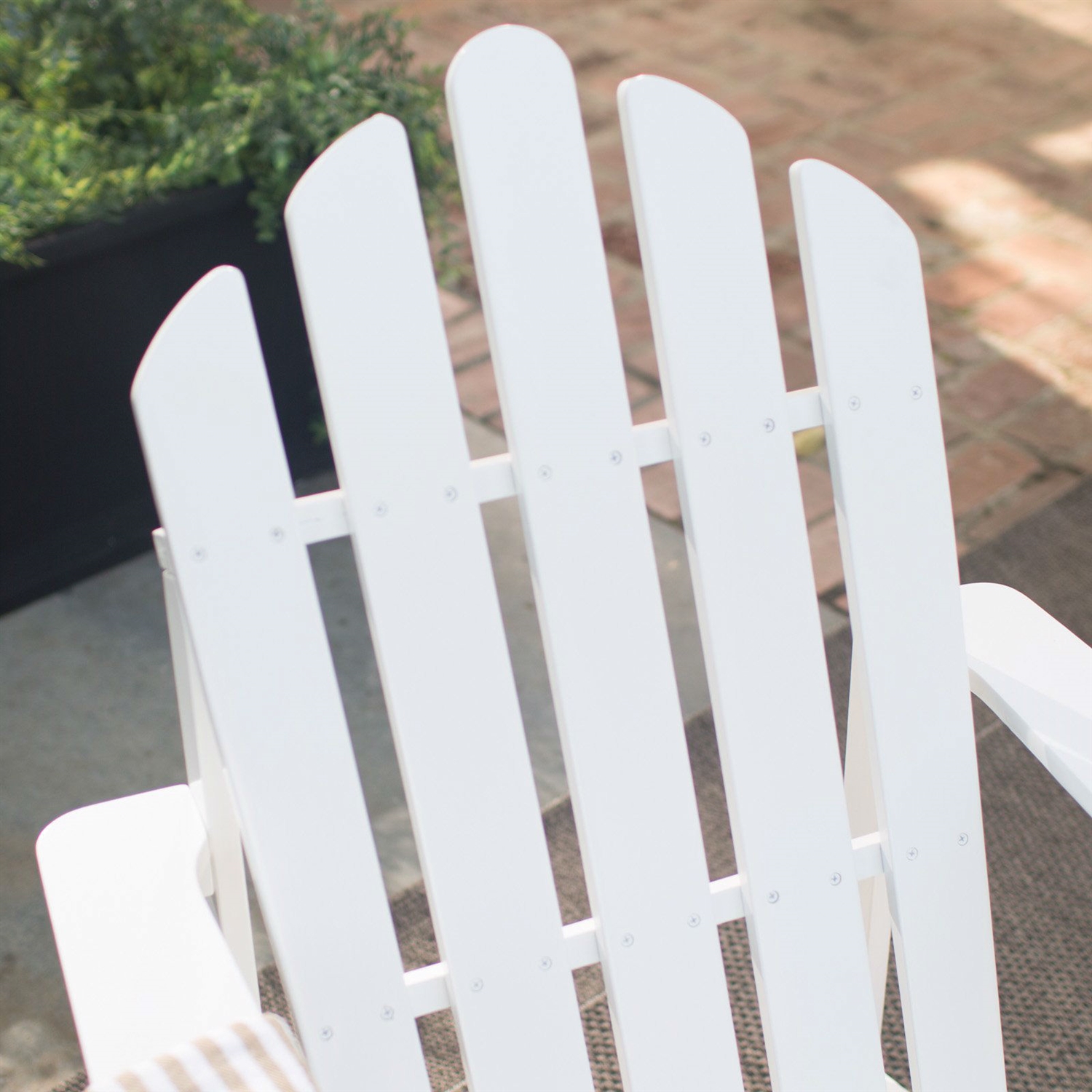 FaFurn - Adirondack Chair with Comfort Back Design in White, Wood