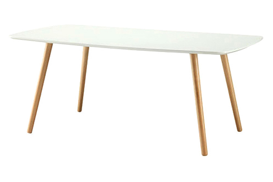 FaFurn™ - White Top Mid-Century Coffee Table with Solid Wood Legs