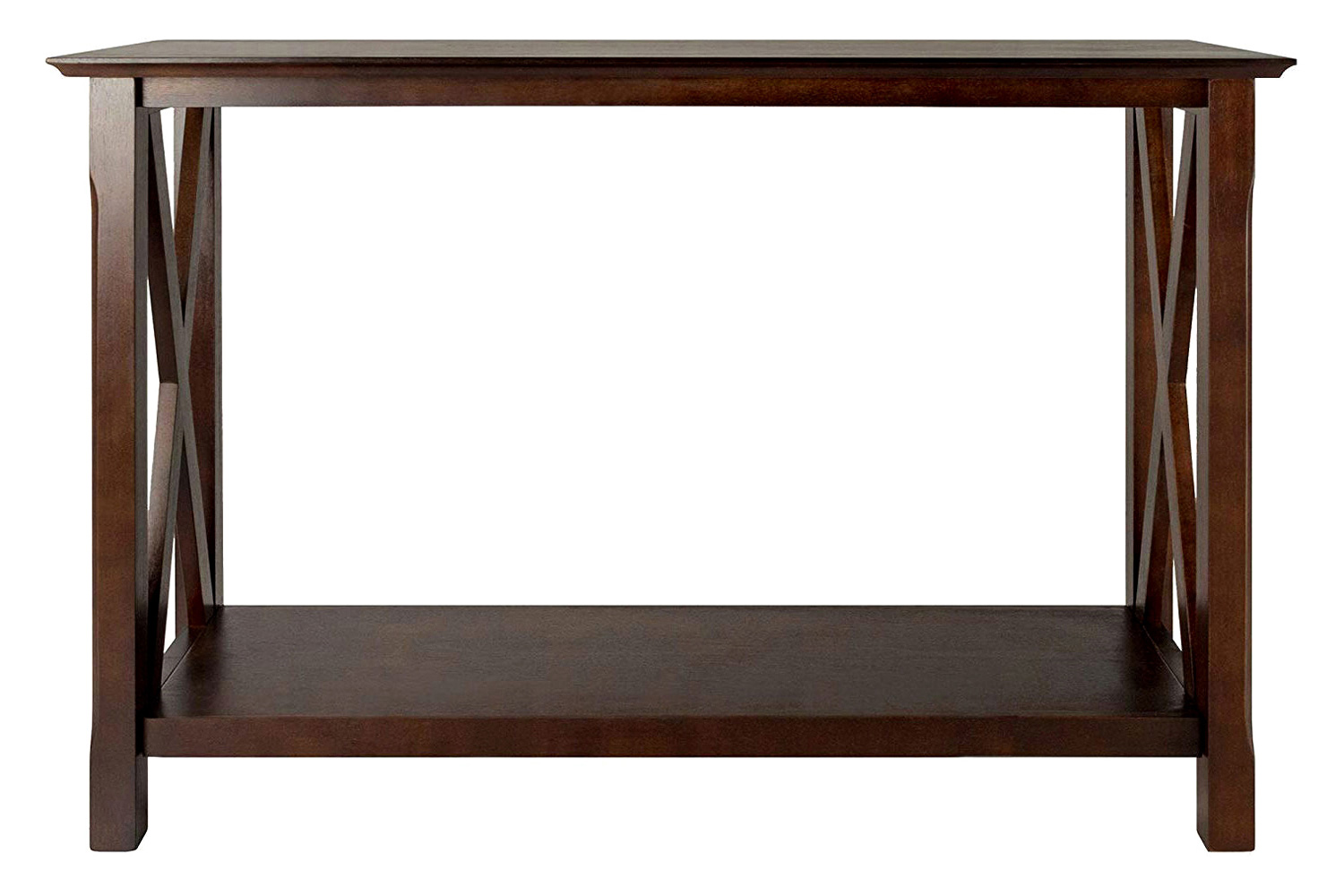 FaFurn Wood Console Sofa Table with Bottom Storage Shelf - Cappuccino