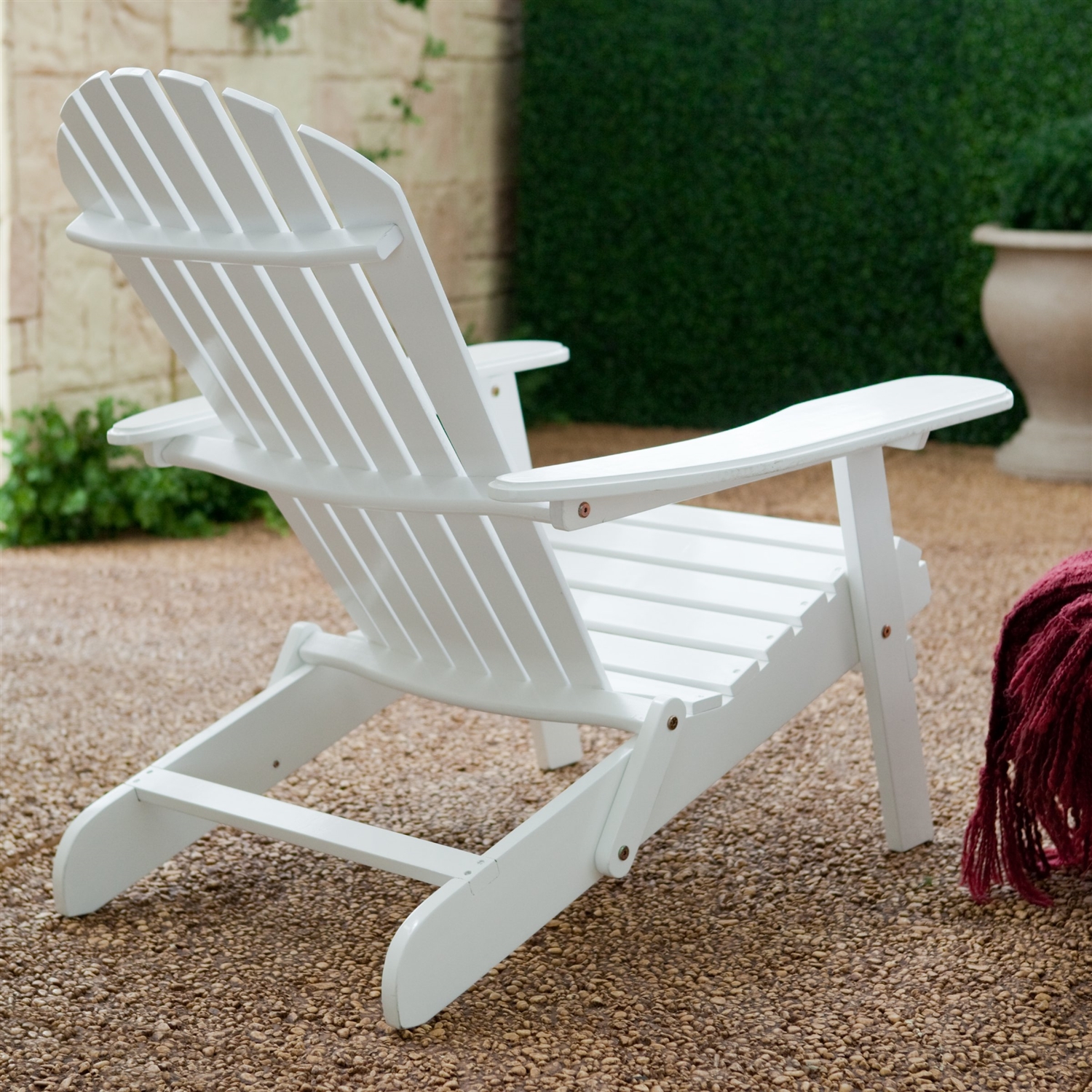 FaFurn - Folding Adirondack Chair in White, Wood