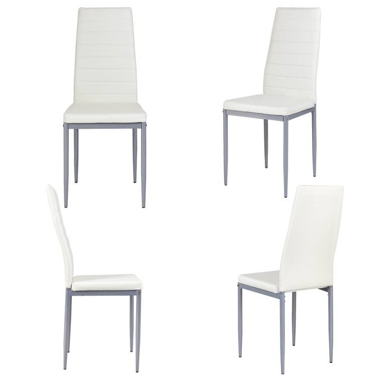 FaFurn - Set of 4 Modern Dining Chairs with Metal Legs