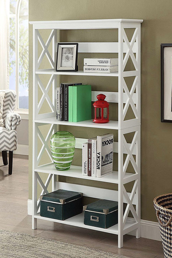 FaFurn - Glossy 5-Shelf Bookcase