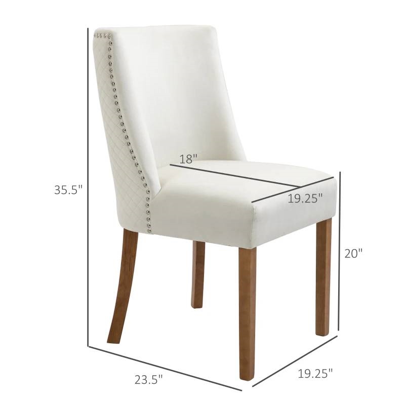 FaFurn Set of 2 Modern Dining Chairs - White