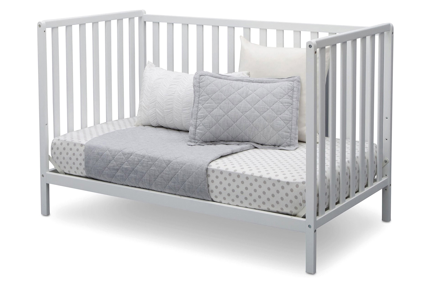 FaFurn 3-In-1 Modern Convertible Baby Crib Toddler Bed - White